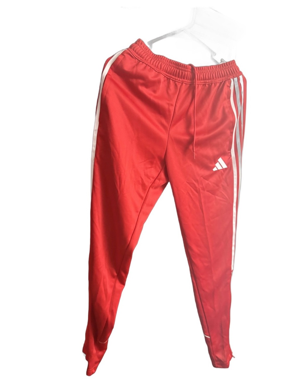 adidas Red Kids Joggers with White Side Stripes